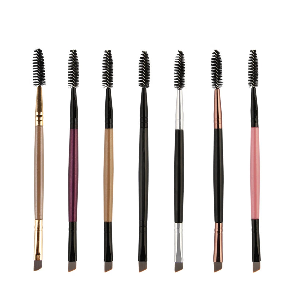 Wholesale Makeup Tool Double End Angled Eyebrow Eyelash Brush  Eyebrow Comb Mascara Brush Private Label