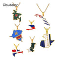 Countries Flag Bangladesh Cuba Pakistan Haiti Dominican Eritrea Ethiopia Guatemala Map Enamel Necklace Stainless Steel Necklace