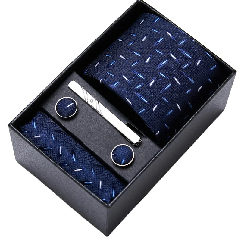 2023 Factory Wholesale Spot Men Neck Tie 6 Piece Set Gift Box Group Tie Business Formal Wedding Slim Neck Tie