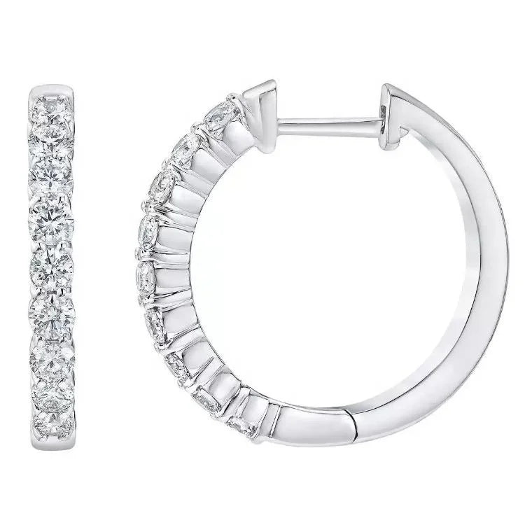 Wholesale Solid Gold 14k & 18k Diamond Huggie Hoop Earrings for Women
