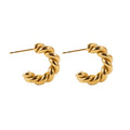 Designer Stainless Steel Stud Earring Fashion 18K PVD Gold Plated Twist Hoop Earrings Jewelry Women Fashion Earrings 2023