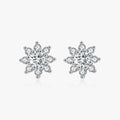 Fashion Snowflake Earrings 925 Sterling Silver Sparkling VVS1 Clarity Moissanite Stud Earrings for Women Fine Jewelry