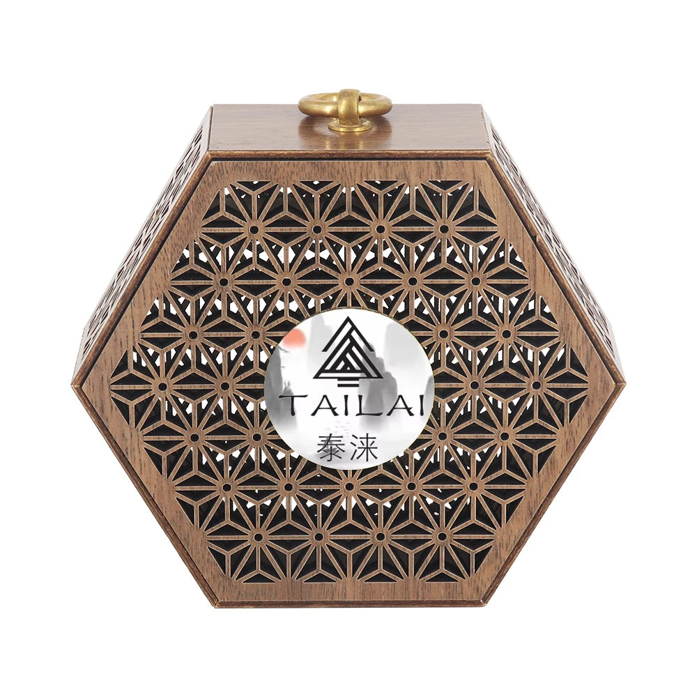Tailai Factory Direct Sale Portable Aromatherapy Diffusion Hollow Hexagon Walnut Wood Aromatherapy Box