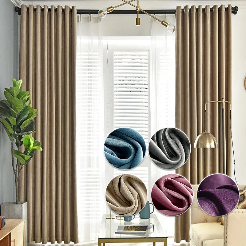 Super Soft Home Decor Room Darkening Velvet Curtains Thermal Insulated Holland Velvet Drapes for Living Room Bedroom
