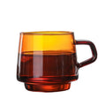 High Borosilicate Amber Glass Coffee Cup Ins  Breakfast Glass Mug with Handle Factory Direct Supply