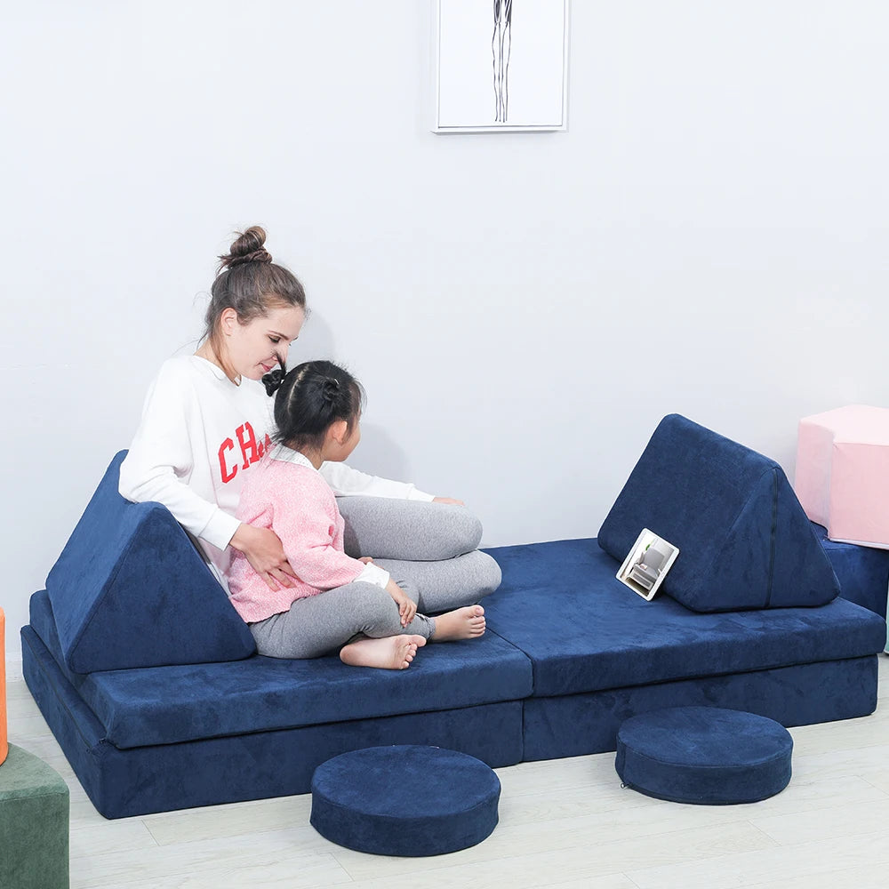 Hot Selling Living Room Modular Foam Kids Play Couch Adjustable Height Kids Sofa Fun Game Playroom  Couch