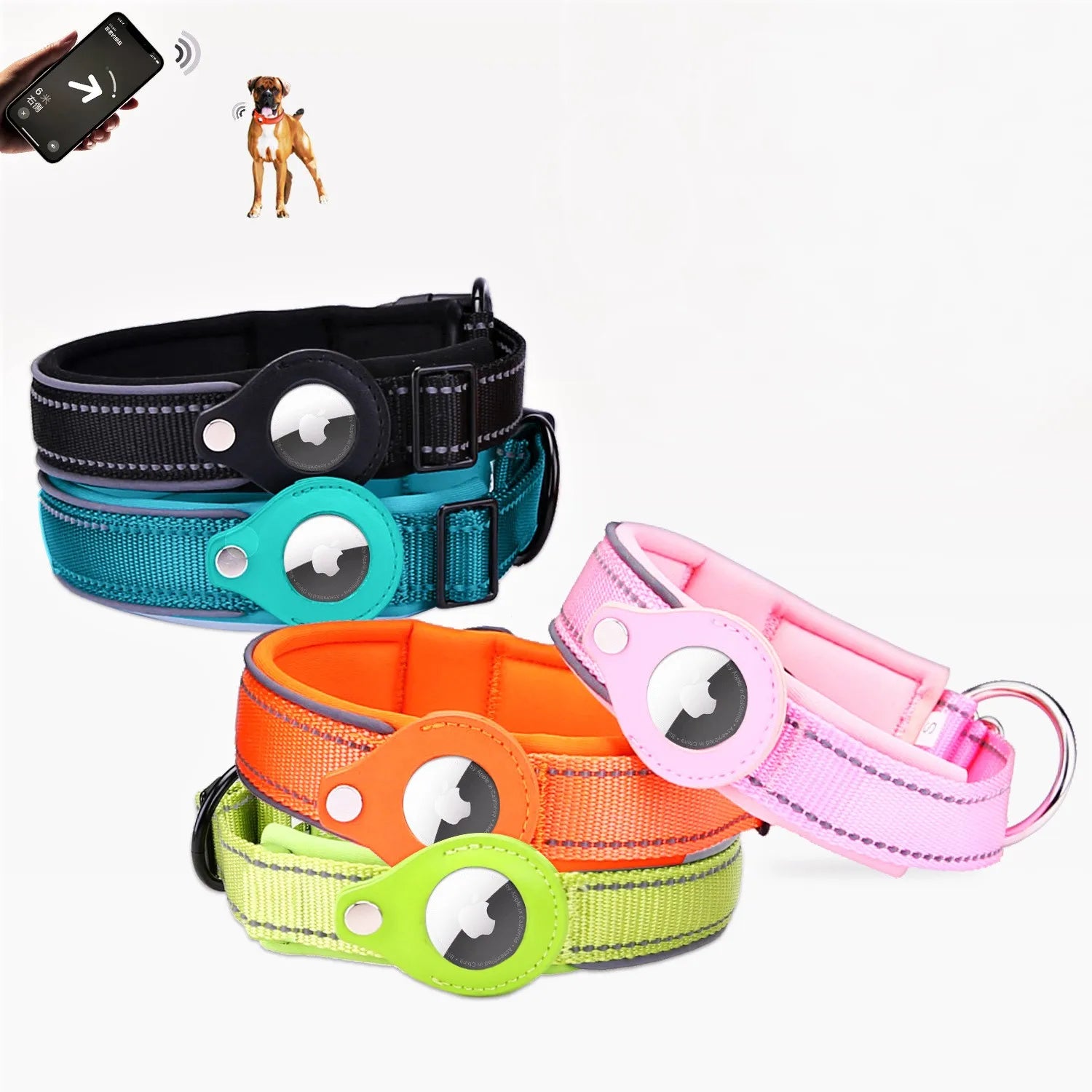 Wholesale Stocked Tracking airtag Dog Collar