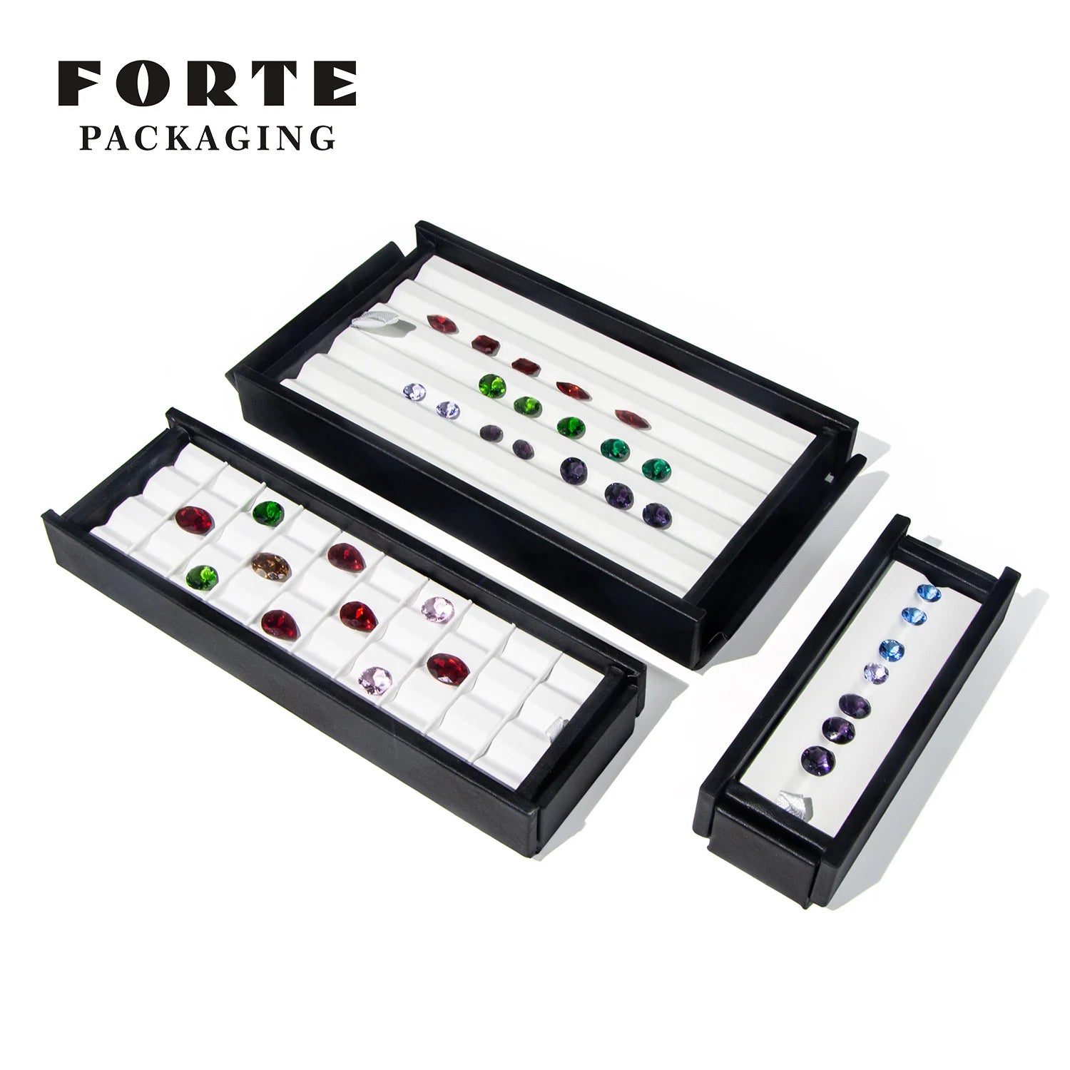 FORTE Hot Selling Custom Jewelry Boxes Cheap Gemstone Display Tray Loose Diamond Gems