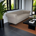 Upholstery Fabric Couch Living Room Sofa 2 Seat Cushions Tufted Linen Chesterfield Sofa for Living Room Bedroom Hotel Office
