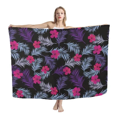 Hawaiian Floral Pattern Women's Beach Sarongs Summer Skirt Beachwear Pareos Swimwear Cover Ups Swim Wrap Sarong for Women Ladies