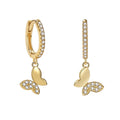 Factory Wholesale Jewelry 925 Sterling Silver Custom Gold Vermeil 18k butterfly Huggie Hoop Earrings for Women