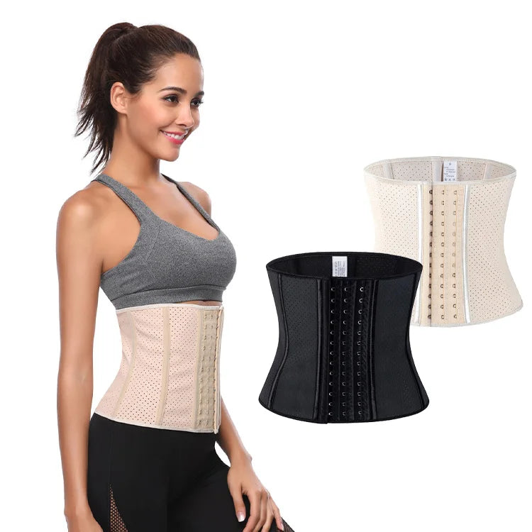 Available Breathable Waist Support Faja Latex 9 Steel Bone Waist Trainer for Short Torso