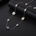 Hot Sale Fashion Long Flower Choker Necklace Women Mixed Color Flower Sweater Necklace Beach Jewelry