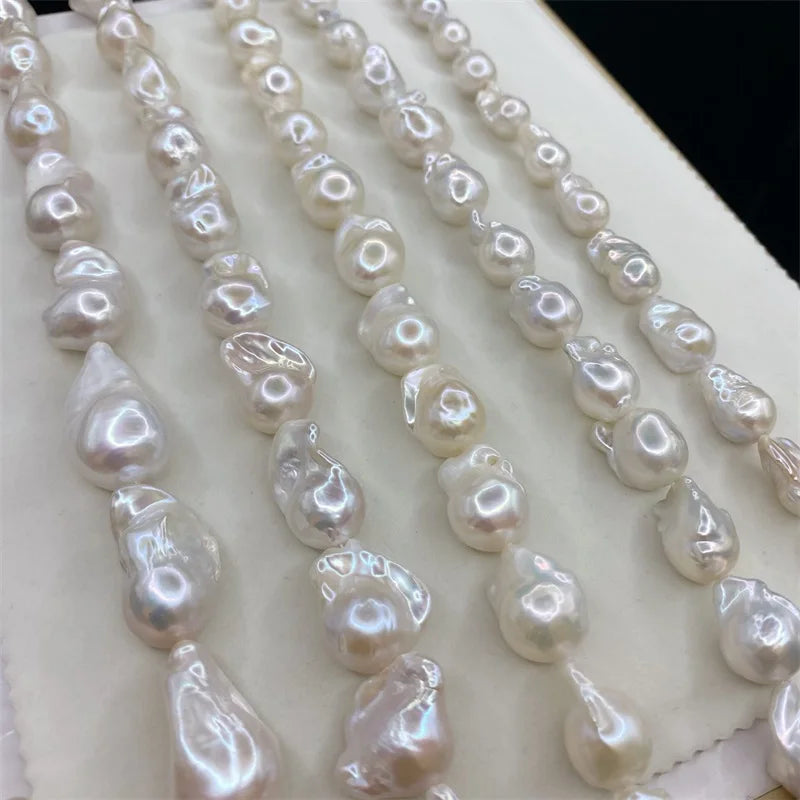 Wholesale 2A 3A Baroque White Natural Freshwater Loose Pearls Necklace 11-16mm Beads for Jewelry Making