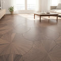 Walnut Large Lotus Leaf Mosaic Parquet Flooring Durable Indoor Elegance for Modern Living Room & Bathroom Engineered Floor
