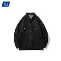 YLS Men's Winter Waterproof Windproof Distressed Denim Jacket Black Button Down Casual Long Sleeve Trucker Outwear