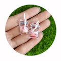 100pcs/lot Popular Korea Resin Bottle Charms 3d Toy Mini Drinks Doll House Miniature DIY Craft Earring Fashion Jewelry Making