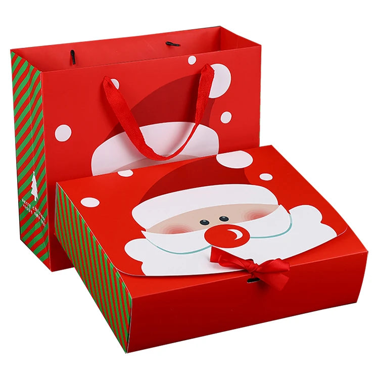 Custom Printed Christmas Gift Box with Embossing Art Paper Recycled Materials Includes Bags-MOQ 500 Pcs