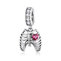 Factory 925 Sterling Silver Ribs Dangle Charms Fit Original Bracelet Pendant Love Oath of Ribs Zircon Beads Jewelry SCC1459