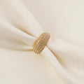 New Shiny Micro Pave 18k PVD Gold Plated Waterproof Non Tarnish Luxury Women Jewelry Diamond Stainless Steel Rings