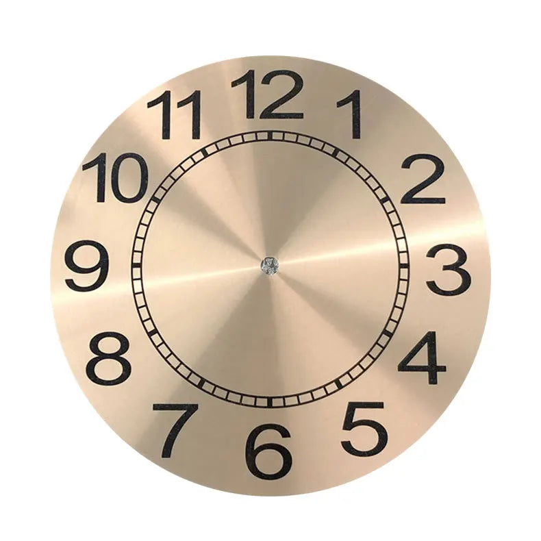 Iron Wall Clock Polished Gold Aluminum Face Clock Dial Clock Accessories Factory Processing and Customization