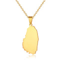 Wholesale Jewelry Stainless Steel Blank Pendent St Vincent Map Necklace