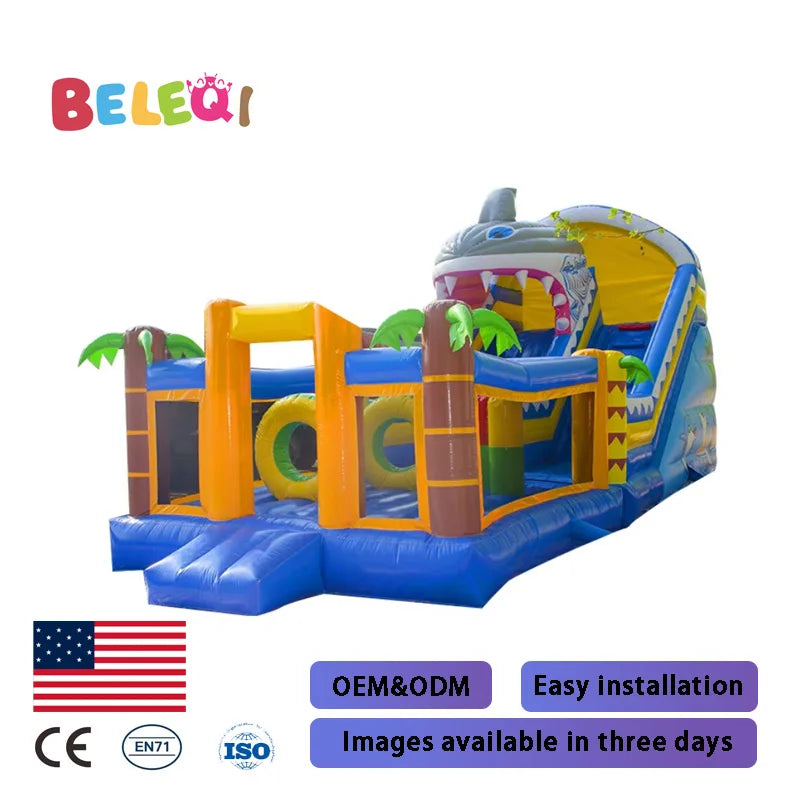 Inflatable Trampoline Outdoor Children's Inflatable Trampoline Inflatable Big Slide Outdoor square Amusement Park Naughty Castle