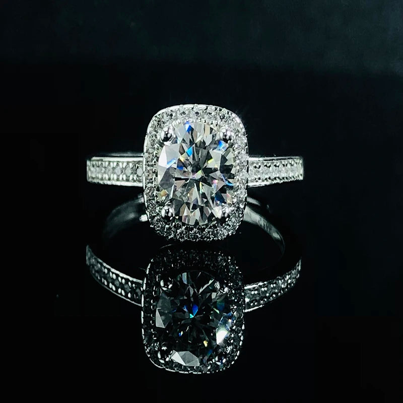 Xingyue  925  Silver Fine Jewelry  1carat VVS Clarity  Round Shape  Moissanite Ring for Women