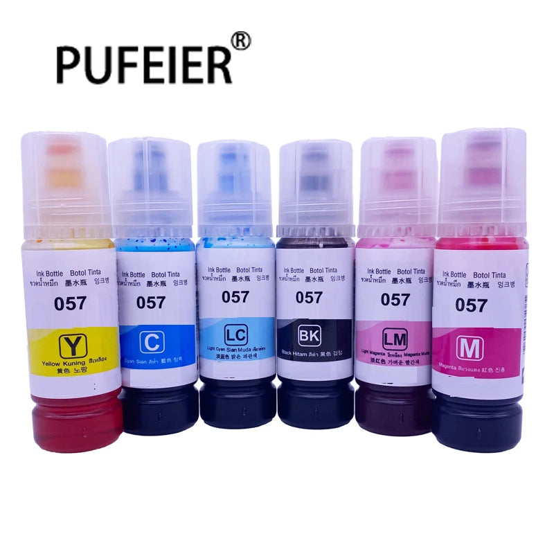 70ML Bottle Premium 056 057 107 108 574 Refill Dye Ink Compatible for Epson L8050 L8058 Inkjet Printer Printing Dye Based Ink