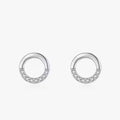 Ailmay 100% 925 Sterling Silver Simple Round Shining CZ Stud Earrings for Women Girls Anti-allergy Fine Jewelry Gifts