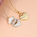 Can Be Open Personalized Heart Photo Necklace for Women Gold Color Heart Dainty Photo Charm Necklaces & Pendants