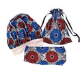 Custom African Ankara Silky Bonnets for Women  Custom Wide Band Bonnet with logo Silky Headband Silky Bag Silky Bonnet Set
