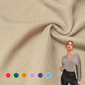 Soft Cotton Like Feeling Waffle Fabric Polyester Material China Supplier Solid Knit Waffle Fabric for Tshirt/