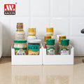 Plastic Narrow Bedroom Living Room Desktop Kitchen Cabinets Pantry Storage Box Seasoning Pot Utensils Storage Basket Organizer