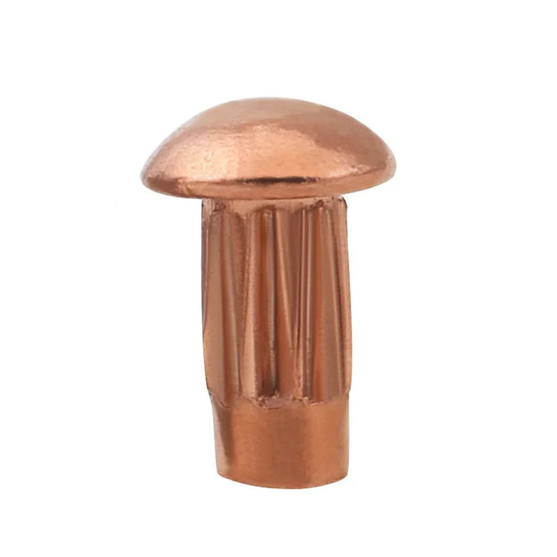 Red Copper Pan Round Head Knurled Thumb Nameplate Rolling Rivet