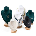 Middle 25cm Wood Portrait Mannequin Jewelry Necklace Pendant Display Figure Model Holder Stand Prop