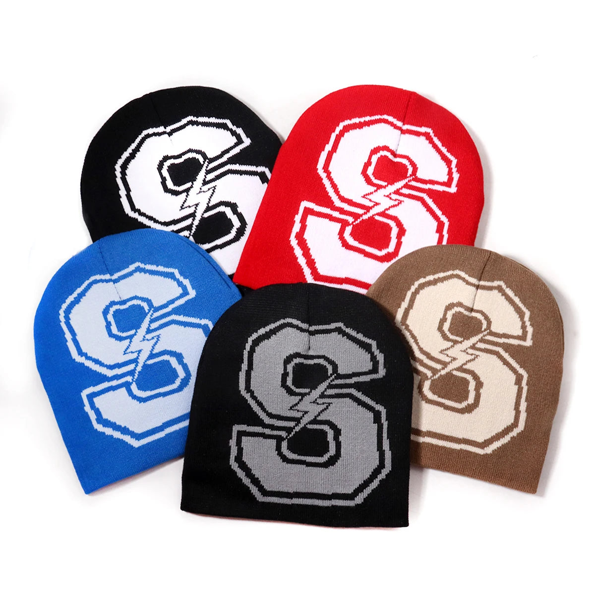 New Arrival Funky Jacquard Y2k Beanie Hat S Letter Fashion Men Winter Knitted Beanie Hat Acrylic Warm Beanie Skull Cap