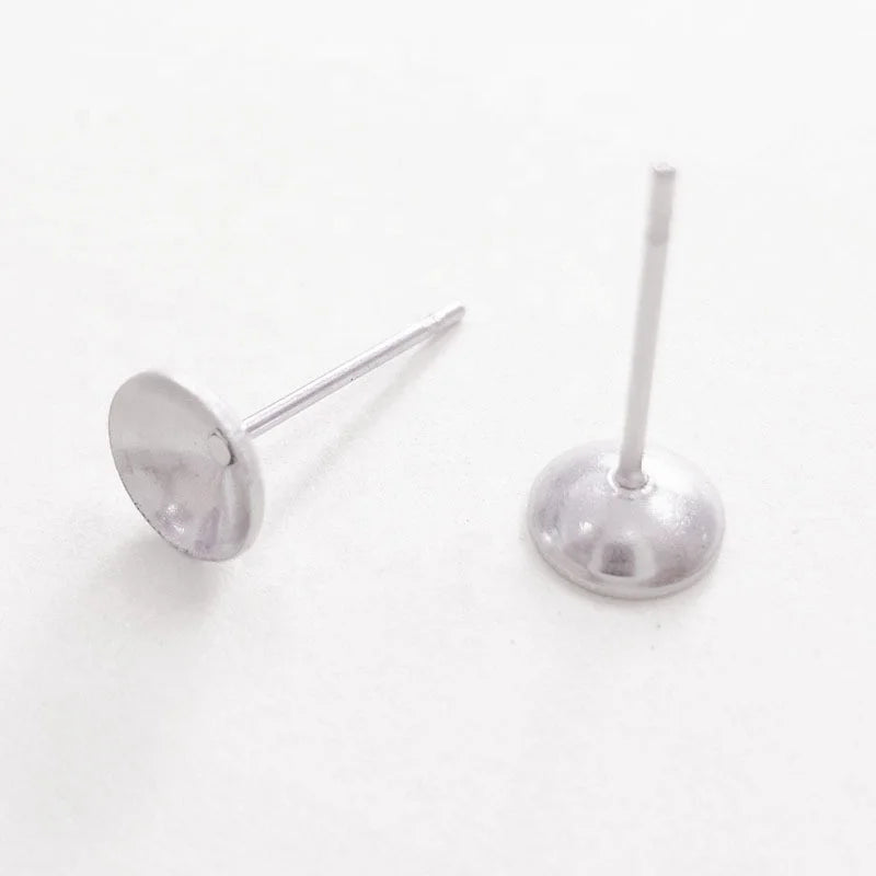 Factory Wholesale 304 Stainless Steel Earings Findings Classic Style Jewelry Accessories with Cup Post