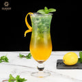 Commercial Grade U Shaped 14.5oz Hurricane Cocktail Glass Heat-Resistant Juice Glasses High-Stem Ice Cream Cups for Cafes