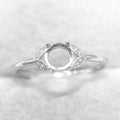 Sterling Silver 6*6mm Semi Mount Ring Empty Frame Blank Support Claw Setting S925 Base Holder Without Center Stone for DIY Inlay