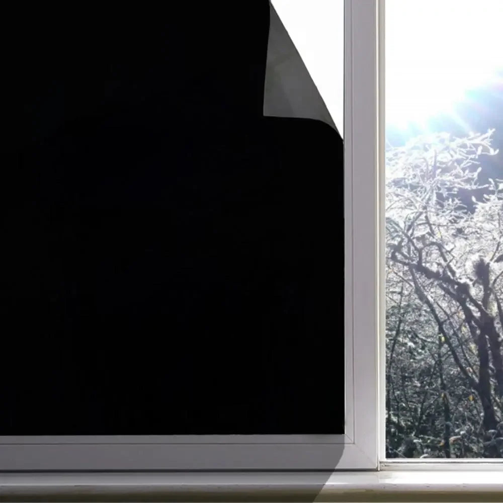 UDK Static Full Shading 100% UV Resistant Window Film with Black Opaque Privacy Detachable Plastic Glass Cover