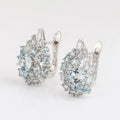 Abiding Fashion Stud Earrings Jewelry Natural Topaz Stone 925 Sterling Silver Earrings Vintage Gift Party Women Earrings