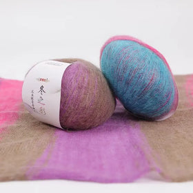 Soft Warm Winter Merino Wool Yarn Segment Dye Mohair Wool Yarn for Hand Knitting Sweater