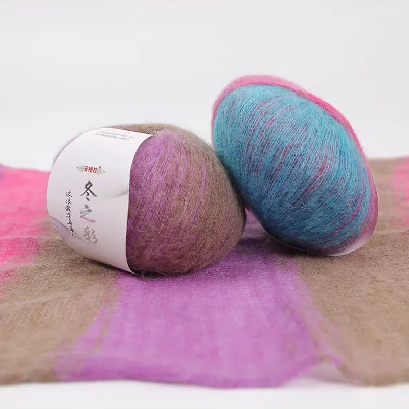 Soft Warm Winter Merino Wool Yarn Segment Dye Mohair Wool Yarn for Hand Knitting Sweater