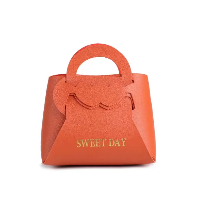 Creative Leather Wedding Gift Candy Chocolate Sweets Boxes for Guests With Handles
