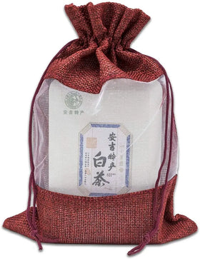 48Pack Large Linen Burlap Sheer Organza Gift Bag with Drawstring for Christmas Presents Party Favors