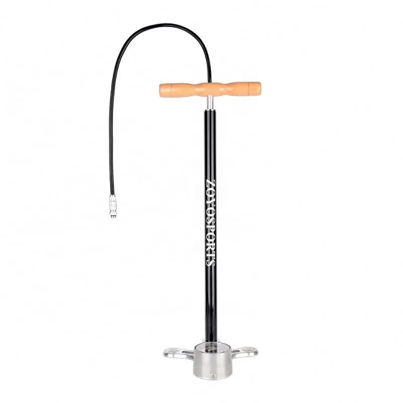 ZOYOSPORTS High-quality Retro Floor Pump With Barometer 160PSI High-pressure Bicycle Pump With Special Wooden Handle