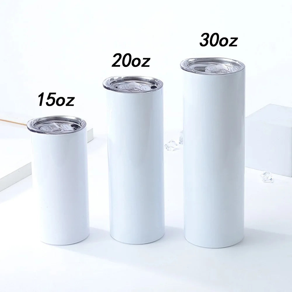 Modern Blank White 20 oz Stainless Steel Vacuum Insulated Eco-friendly Custom Logo Sublimation Tumbler