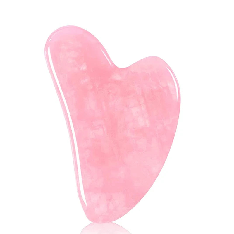 Rose Quartz Gua Sha Jade Stone Tool for SPA Skincare Acupoint Scraping Body Massage Trigger Point Relieve Facial Massager