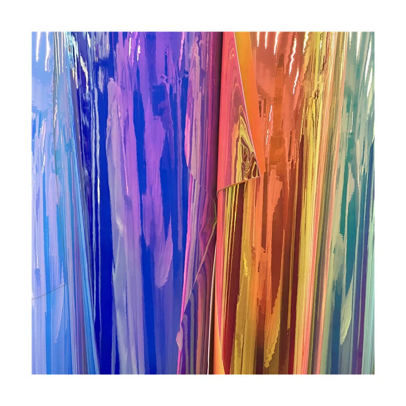 TPU Holographic Mirror Vinyl Leather Fabric for Shoes Bags